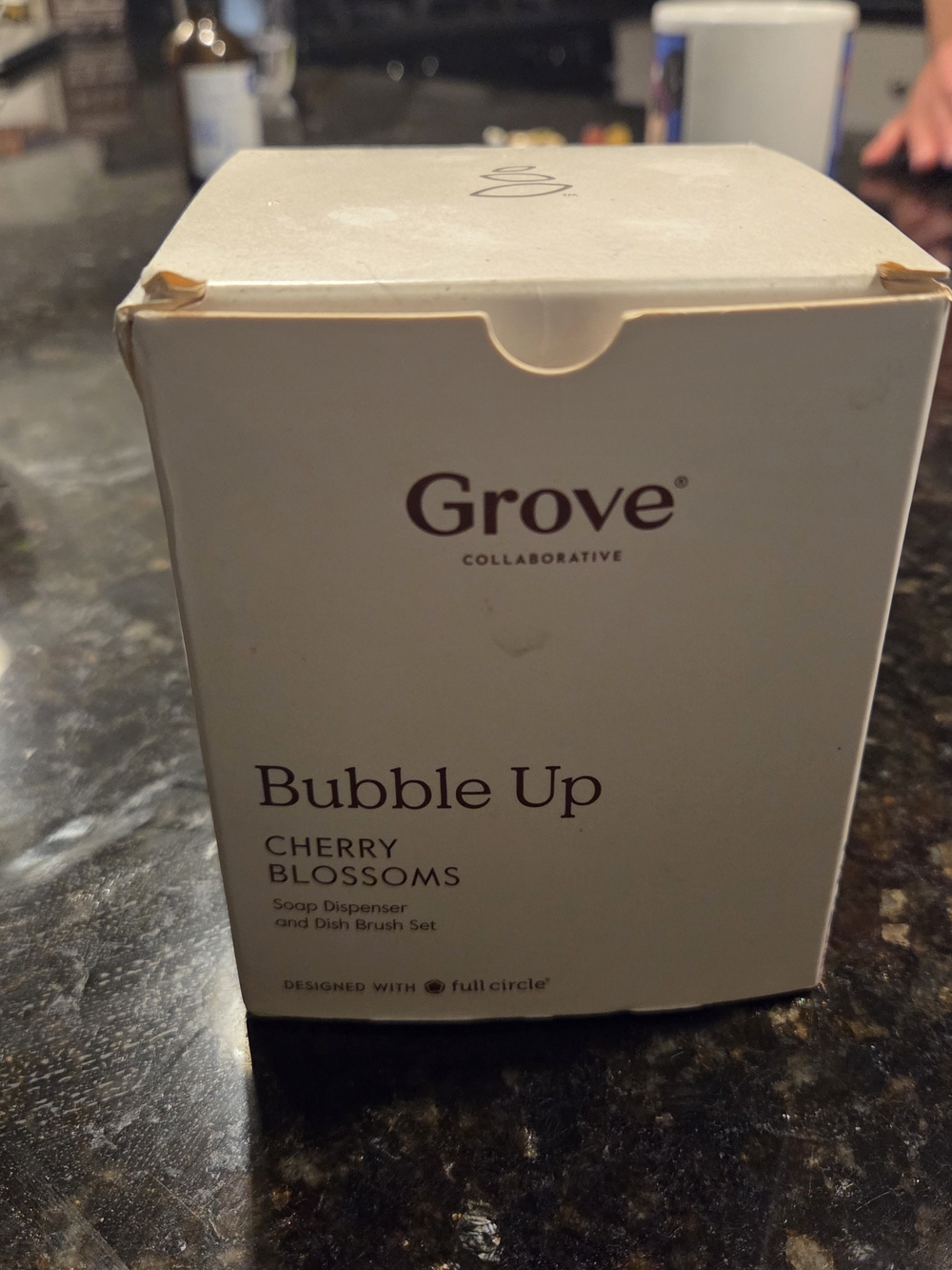 Grove Collaborative Bubble Up Cherry Blossoms Soap Dispenser Set - Cream
